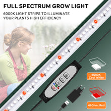 Load image into Gallery viewer, Niello 1Pack 4 Bars Grow Light Strips for Indoor Plants with Auto ON/Off Timer 6/12/18H, 5 Dimmable Levels for Shelves Plant Growing(Pack 1)