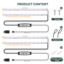 Load image into Gallery viewer, Niello 2Pack 2 Bars Grow Light Strips for Indoor Plants with Auto ON/Off Timer 6/12/18H, 5 Dimmable Levels for Shelves Plant Growing (2 Bars, 2 Pack)