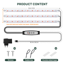 Load image into Gallery viewer, Niello 3 Bars Grow Light Strips for Indoor Plants with Auto ON/Off Timer 6/12/18H, 5 Dimmable Levels for Shelves Plant Growing (3 Bars, 1 Pack)