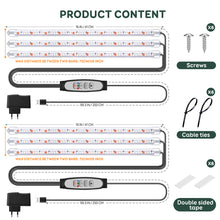 Load image into Gallery viewer, Niello 2Pack 4 Bars Grow Light Strips for Indoor Plants with Auto ON/Off Timer 6/12/18H, 5 Dimmable Levels for Shelves Plant Growing(Pack 2)