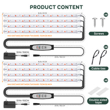 Load image into Gallery viewer, Niello  2Pack 6 Bars Grow Light Strips for Indoor Plants with Auto ON/Off Timer 6/12/18H, 5 Dimmable Levels for Shelves Plant Growing (6 Bars, 2 Pack)