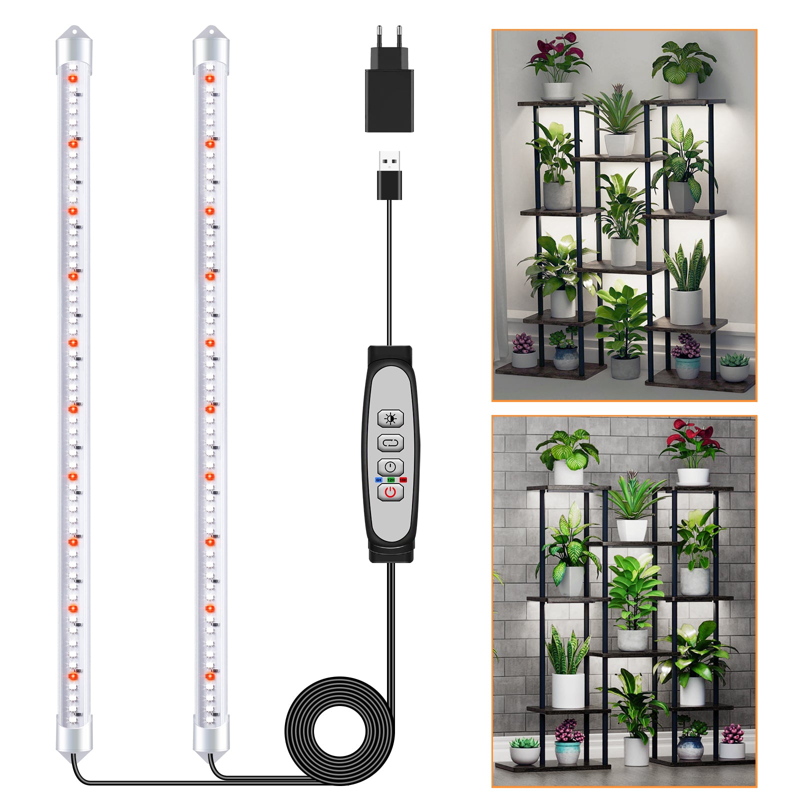 grow light strip for indoor plants Niello 2 Bars Grow Light Strips for Indoor Plants with Auto ON/Off Tim –  Niello Shop