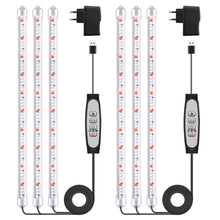 Load image into Gallery viewer, Niello  2 Pack 3 Bars Grow Light Strips for Indoor Plants with Auto ON/Off Timer 6/12/18H, 5 Dimmable Levels for Shelves Plant Growing (3 Bars, 2 Pack)