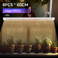 Load image into Gallery viewer, Niello 8Pack T8 plant lamp, 60cm LED grow lamp for indoor plants, 660nm/3000K/5000K with reflector/daisy chain for sowing, greenhouse, grow shelves