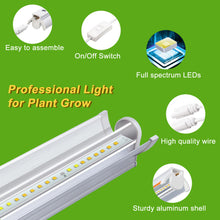Load image into Gallery viewer, Niello 4Pack T5 plant lamp, 42cm LED grow lamp for indoor plants, 660nm/3000K/5000K with reflector/daisy chain for sowing, greenhouse, grow shelves