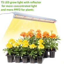 Load image into Gallery viewer, Niello 4Pack T5 plant lamp, 42cm LED grow lamp for indoor plants, 660nm/3000K/5000K with reflector/daisy chain for sowing, greenhouse, grow shelves
