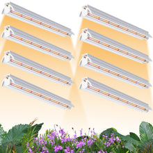 Load image into Gallery viewer, Niello 8Pack T5 plant lamp, 42cm LED grow lamp for indoor plants, 660nm/3000K/5000K with reflector/daisy chain for sowing, greenhouse, grow shelves