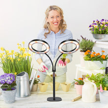 Load image into Gallery viewer, Niello 2Head Grow Lamp for Indoor Plants, LED Plant Lamp with Two Heads for Desk, Height Adjustable, Auto On/Off Timer with 3/9/12 Hours, 10 Levels Brightness, Ideal for Small Plants Growing