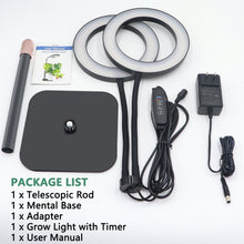 Load image into Gallery viewer, Niello 2Head Grow Lamp for Indoor Plants, LED Plant Lamp with Two Heads for Desk, Height Adjustable, Auto On/Off Timer with 3/9/12 Hours, 10 Levels Brightness, Ideal for Small Plants Growing