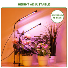 Load image into Gallery viewer, 1Pack Grow Light, LED Plant Light for Indoor Plant Growing, Full Spectrum Desk Grow Strip with Base,10 Dimmable Levels, Plant Lamp with Auto Timer for 3/9/12H, Height Adjustable16cm-66cm/ 6.5"-26"