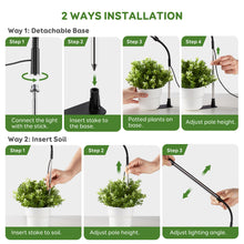 Load image into Gallery viewer, 1Pack Grow Light, LED Plant Light for Indoor Plant Growing, Full Spectrum Desk Grow Strip with Base,10 Dimmable Levels, Plant Lamp with Auto Timer for 3/9/12H, Height Adjustable16cm-66cm/ 6.5"-26"