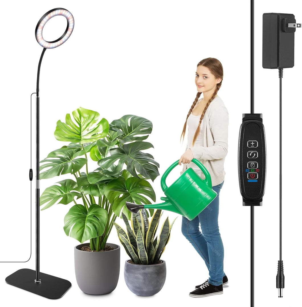 1 Head Grow Lights for Indoor Plants with Stand, 3 Color Modes Plant Light with Timer 3/9/16H, 5 Dimmable Levels, 58cm~170cm Adjustable Height for Large Plants