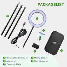 Load image into Gallery viewer, 1 Head Grow Lights for Indoor Plants with Stand, 3 Color Modes Plant Light with Timer 3/9/16H, 5 Dimmable Levels, 58cm~170cm Adjustable Height for Large Plants
