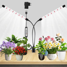 Load image into Gallery viewer, V2 2 Head LED Plant Lamp, Full Spectrum Plant Light with Auto on/off Timer 6/12/18H, 3 color modes and 5 levels dimmable, growth lamp for indoor plants, houseplants
