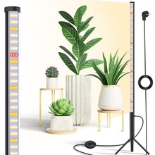 Load image into Gallery viewer, Niello T10 grow lamp for indoor plants, 42W full spectrum plant light, 216LEDs vertical plant grow light, 120cm height with on/off switch and tripod floor stand
