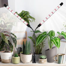 Load image into Gallery viewer, V2 2 Head LED Plant Lamp, Full Spectrum Plant Light with Auto on/off Timer 6/12/18H, 3 color modes and 5 levels dimmable, growth lamp for indoor plants, houseplants
