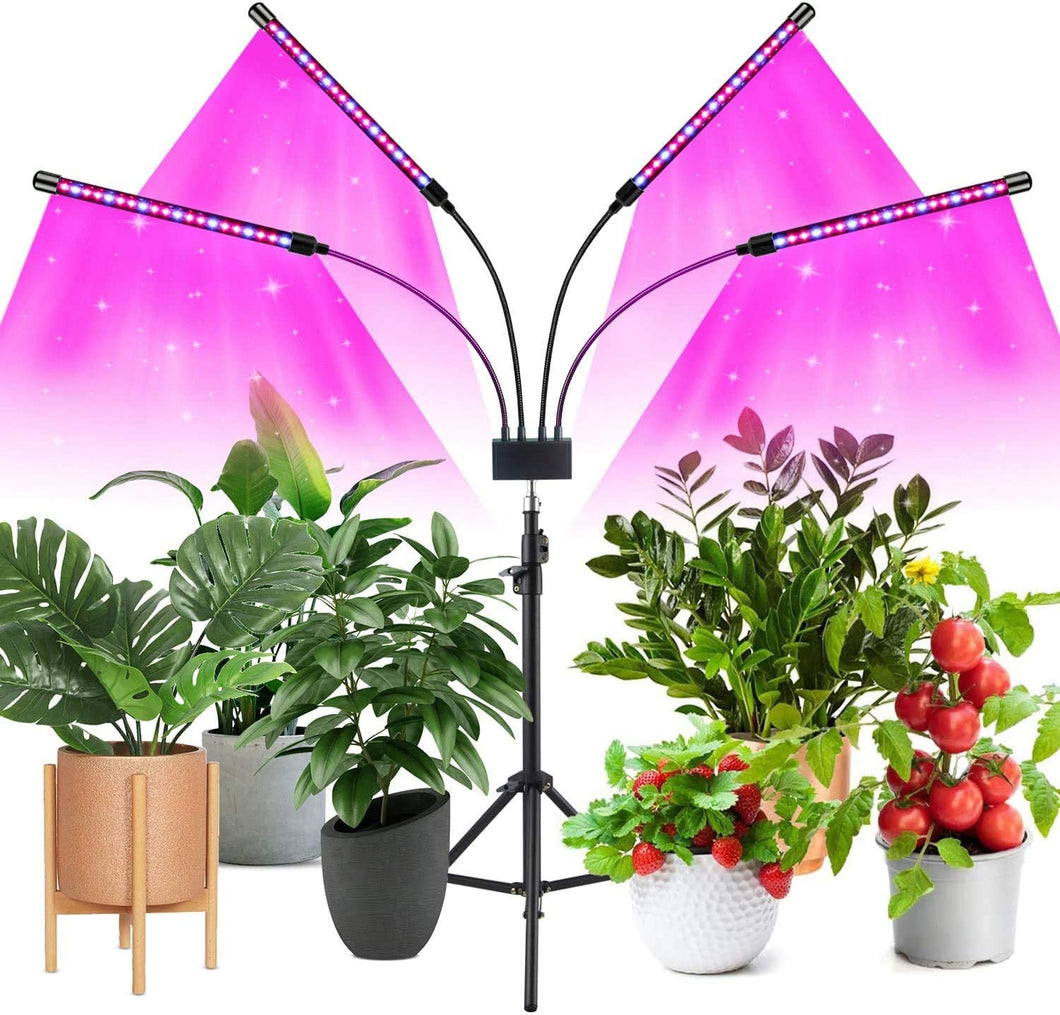 NIELLO 4-Heads 80W Full Spectrum Plant Light with Stand